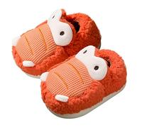 Generisch Et chaussures pour filles, pantoufles chaudes dinosaures pour et pantoufles d'hiver doublées, Orange, 23 EU