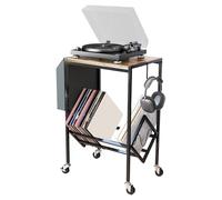 Generisch Étagère à disques | 2 niveaux pour tourne-disque, support de rangement pour disques vinyles, accessoire d'intérieur pour salon, studio, chambre à coucher, coin, collection d'appartement