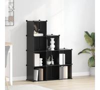 Generisch Étagère cubique noire à 9 cubes, en plastique PP, cadre en acier, système d'étagère étanche avec cubes modulaires, montage facile avec marteau en bois, empilable peu encombrant, capacité de