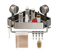 Generisch Étagère de douche - En aluminium - Étanche et inoxydable - Étagères de salle de bain avec ventouse - Pour carrelage, parois en verre, savon, shampoing, après-shampoing, après-shampoing