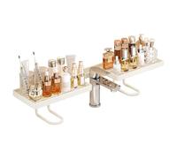 Generisch Étagère de robinet en acier au carbone sans perçage | Étagère d'évier de salle de bain au-dessus du robinet pour armoires, toilettes, camping-car, maison, salle de bain, douche