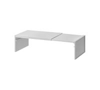 Generisch Étagère extensible, empilable - Organiseur de comptoir de cuisine - Design antidérapant et robuste - Économie d'espace - Idéal pour armoire d'évier - 33 x 22,9 cm - Couleur blanc/gris