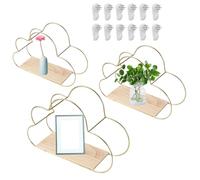 Generisch Étagère flottante - Étagère murale avec décoration nuages - 3 pièces - Étagère de rangement décorative pour salon, chambre à coucher, salle de bain - Style maison de campagne