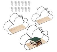 Generisch Étagère flottante - Étagère murale cloud avec étagères flottantes - Organiseur de rangement en 3 parties - Style maison de campagne - Pour salon, chambre à coucher et cuisine