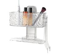 Generisch Étagère murale pour salle de bain, étagère d'aspiration de salle de bain, support cosmétique, porte-mouchoirs avec ventouses, organisateur de cuisine d'arbre de douche, plateau ventilé sans