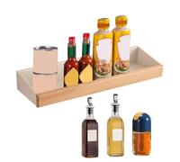 Generisch Étagères de cuisine murales flottantes en bois pour mur - Étagères flottantes larges - Support mural - Étagères de rangement de cuisine - Porte-bouteilles de vin décoratif pour salle de bain