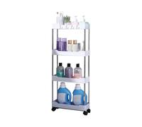 Generisch Étagères de rangement - Cadre en acier au carbone - Chariot de cuisine portable - Organiseur de salle de bain fin - Support compact et coulissant pour les collations - Polyvalent et peu