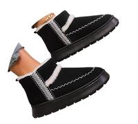 Generisch Ethno Bottes d'hiver doublées pour femme - Semelle épaisse - Bottes courtes - Look brodé - Bottes de neige - Bottes de loisirs - Bottes d'hiver à enfiler - Bottines à enfiler pour un style