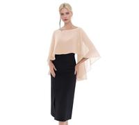 Generisch Étole en mousseline de soie pour femme - Élégante écharpe légère et douce - Pour robe de soirée, champagne, taille unique