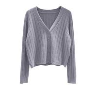 Generisch Étole vieux rose pour femme, tendance, léger, doux, fin, manches longues, ouvert sur le devant, décontracté, respirant, couvre-plumeau, pull oreilles de chat, gris, XXL