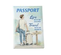 Generisch Étui de passeport imperméable pour cartes de crédit, accessoires pour études à l'étranger, couples de voyage, croisières, lune de miel, voyages internationaux, rose, bleu, bleu, Single