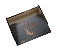 Generisch Étui de rangement pour cartes de tarot - Grande capacité - Porte-sauce décoratif réutilisable avec artisanat en bois et détails artistiques pour affichage de bureau, accent à la maison et