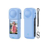 Generisch Étui en silicone pour appareil photo de sport Insta360 X5, protection d'objectif, avec trous précis, durable, résistant aux chocs et confortable à tenir, lavable, livré avec cordon, boucle