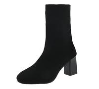 Generisch Europe aux États-Unis ainsi que le commerce extérieur des États-Unis pour des bottes épaisses avec des modèles ronds après la sangle bottines classiques bottines courtes, Noir , 41 EU