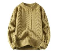 Generisch Europe et Amérique Multicolor Pâte Pulls Couple 2024 Nouveau Tricot Slouchy Rétro Lâche Pull Manteau, Vert armée., M