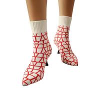 Generisch Europe États-Unis commerce extérieur pour épais bottes rondes après sangle modèles classiques bottines courtes, rouge, 38 EU