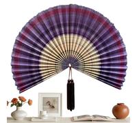 Generisch Éventail mural - 101,6 cm - Décoration murale pliable à suspendre - Éventail décoratif avec pompon - Pour maison, salon, au-dessus du lit, chambre d'étudiant, bureau, chambre d'hôtel