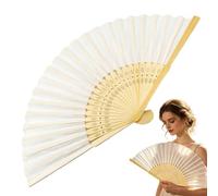 Generisch Éventail pliable avec poche - Éventail chinois - Cadre en bois | Éventail à main pour danse et cosplay, accessoires pour mariage, fête, anniversaire, cosplay, église, maison, été
