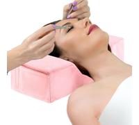 Generisch Eyelash - Oreiller d'extension en mousse à mémoire de forme - 50 x 20 x 12 cm - Avec support de la nuque et du dos - Housse en velours - Sac de rangement - Cosmétique spa