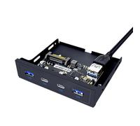 Generisch Façade avant USB 19/20 broches 3,5" avec 4 ports USB | Adaptateur d'extension interne 19/20 broches vers USB avant avec 5 Gbit/s pour ordinateur de bureau
