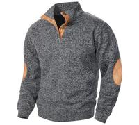 Generisch Fall and Winter Hommes Mode Décontracté Manches Longues Col montant Sweat-shirt Top S Manteau, gris foncé, M