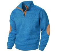Generisch Fall and Winter Hommes Mode Décontracté Manches Longues Col montant Sweat-shirt Top S Manteau, bleu, M