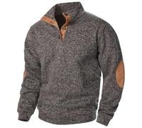 Generisch Fall and Winter Hommes Mode Décontracté Manches Longues Col montant Sweat-shirt Top S Manteau, café, M