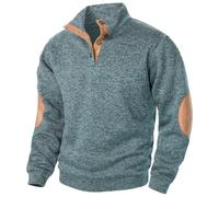 Generisch Fall and Winter Hommes Mode Décontracté Manches Longues Col montant Sweat-shirt Top S Manteau, bleu clair, M