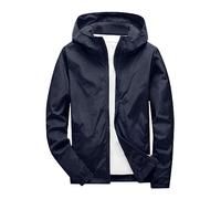 Generisch Fat Plus Veste demi-saison à manches longues pour homme avec capuche et col montant, BU1, M