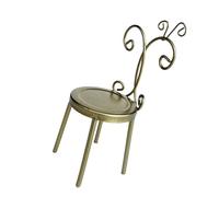 Generisch Fauteuil de canapé miniature en alliage doré avec dossier | Meubles décoratifs pour la présentation d'espace, maison de poupée en métal, modèle de chaise, accessoires de meubles pour