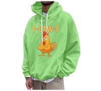 Generisch FCAWF F'CAW-F Hahn-Meme FCAWF Sweat à capuche pour homme Motif coq humoristique F'CAW-F F'CAW-F Pull Hauts Hip Hop Y2k Veste d'automne Pull à manches longues Pull à manches longues, vert