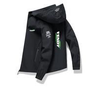 Generisch Fe.n_dt Veste de loisirs pour homme avec capuche amovible pour l'extérieur et la ville | Fe.n_dt Imprimé 3D | Respirant & léger Fermeture éclair Top, Noir , M