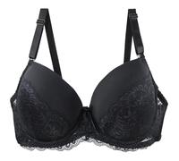 Generisch Femme Bandoulière Réglable Grande Taille Soutien-gorge à armatures Bandeau Sans Couture Avec Soutien, Noir , 105C