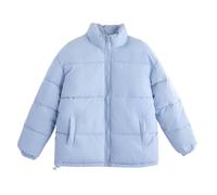 Generisch Femme Couleur unie Hiver Court Down Court Chaud Zipper Down avec Femme Manteau d'hiver, bleu ciel, XXL