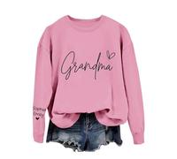 Generisch Femmes Casual Mode Mom Thème Imprimé Col Rond Manches Longues Gilet Long Gilet Femmes Sans, Rose, S