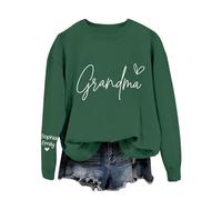 Generisch Femmes Casual Mode Mom Thème Imprimé Col Rond Manches Longues Gilet Long Gilet Femmes Sans, vert, S