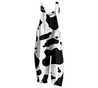 Generisch Femmes Confortable Hip Hop Jogging Printemps Été Folar Bonjour Taille Combinaison Bureau Jambe droite Pantalon Grande Taille Combinaison Femme Sportive, Noir , XXL