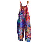 Generisch Femmes Confortable Hip Hop Jogging Printemps Été Folar Bonjour Taille Combinaison Bureau Jambe droite Pantalon Grande Taille Combinaison Femme Sportive, rouge, S