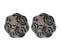 Generisch Femmes Dentelle Pasties Silicone Pétales de Poitrine Réutilisable Auto-adhésif Silicone Cache-tétons Invisible Cache-tétons Pasties Self Petals Pad Pasties Vêtements de Nuit Femme Sexy, Noir