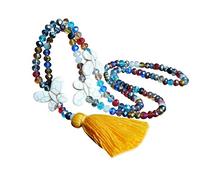 Generisch Femmes Gland Cristal Perles Collier Pendentif Bohème Chaîne Bijoux Accessoires Pendentif Vie, Polyester, No Gemstone