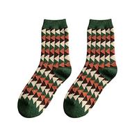 Generisch Femmes Green Series - et chaussettes d'hiver tube moyen chaussettes en laine épaissies plaid chaussettes chaudes bas femmes sans fixation laine, a, taille unique