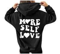 Generisch Femmes Lâche Sweatshirt Décontracté avec Blocage de Couleur Manches Longues Oversize Chemise Imprimé Mode Chaude Sweatshirts Robe Vert Olive, Noir , M