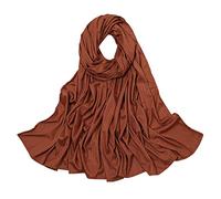Generisch Femmes occasionnels - Simple Couleur unie Tricoté côtelé Musulman Hijab Bandeau Oreilles, marron, taille unique