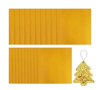 Generisch Feuille d'aluminium dorée - 20 pièces 15 x 15 cm 0,07 mm - Feuille gaufrée double face or argent durable pour gravure, gaufrage, bricolage, maison, école, décoration de Noël