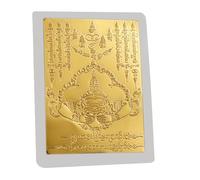 Generisch Feuille de Bouddha thaï, carte en or Bouddha | Carte dorée à charme sacré de Bouddha thaï - Rune de signe - Objet de collection - Collier charme religieux pour hommes et femmes