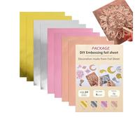 Generisch Feuille de gaufrage, plaques de tampon en aluminium - Film gaufré à peindre, pour la maison, le scrapbooking, la salle de classe, le bureau, les cartes de vœux, les travaux manuels et les