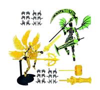 Generisch Figurine d'action | Lot de 2 robots prêts à l'emploi avec ailes | Décorations de table articulées imprimées en 3D | Pour collectionneurs, pour présentation dans le salon et la chambre à