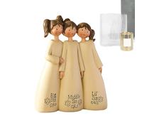 Generisch Figurine d'ange commémoratif - Sculpture d'amitié, statue jumelle faite à la main, art d'accompagnement chaleureux | Décoration de la maison, chambre à coucher, salon, confort, mémoire