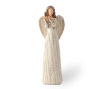 Generisch Figurine d'ange guérisseur pour femme - Sculpture d'ange en prière sculptée à la main - Statue d'ange gardien en résine tenant un cœur pour - Ornements décoratifs - Souvenir - Cadeaux de