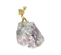 Generisch Figurine de mineur - Décoration en fabriquée à la main - Pierre brute dorée - Statue décorative minérale naturelle - Décoration de bureau - Bibliothèque